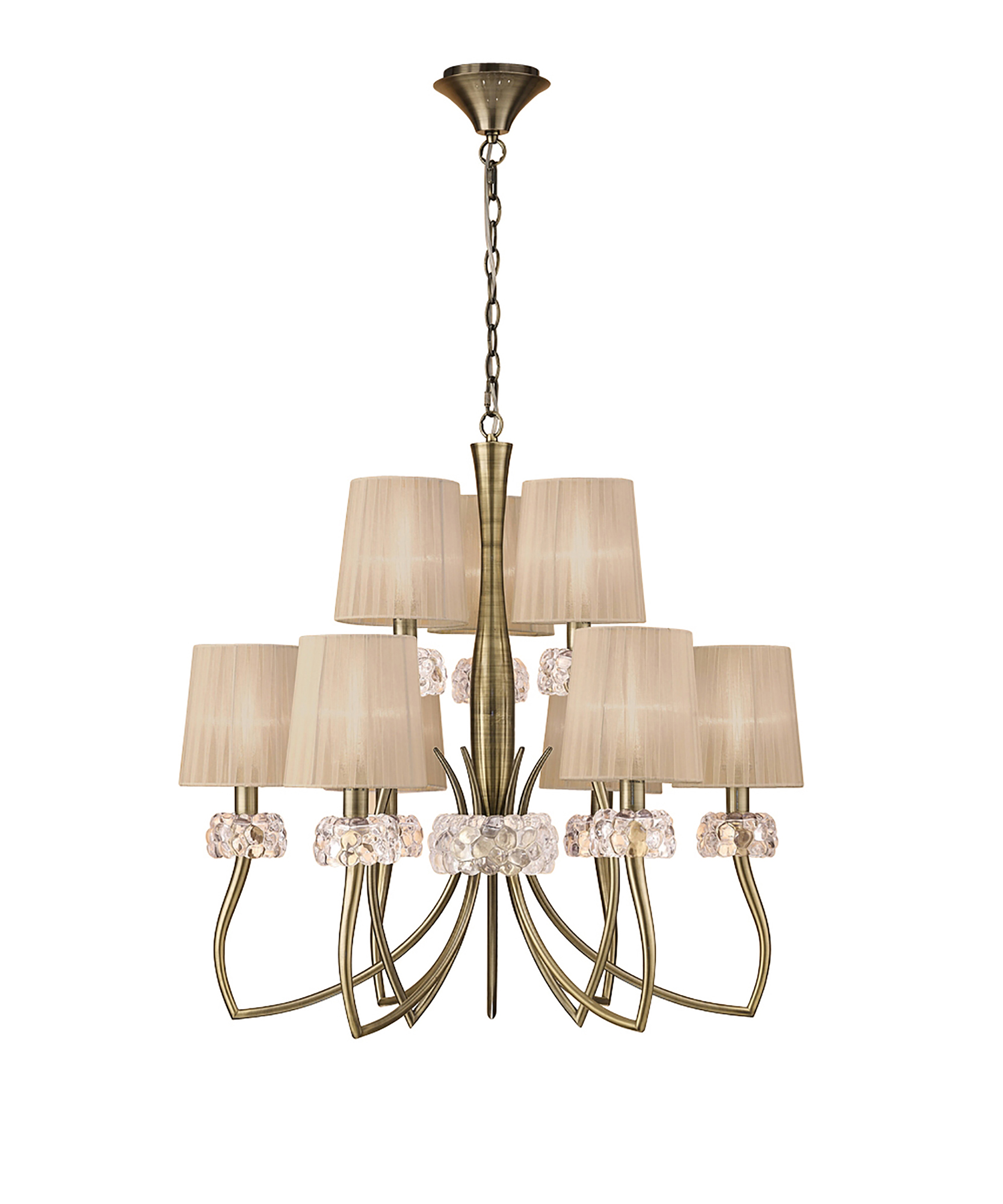 Loewe Antique Brass-Soft Bronze Ceiling Lights Mantra Multi Arm Fittings Loewe Antique Brass-Soft Bronze Ceiling Lights Mantra Multi Arm Fittings